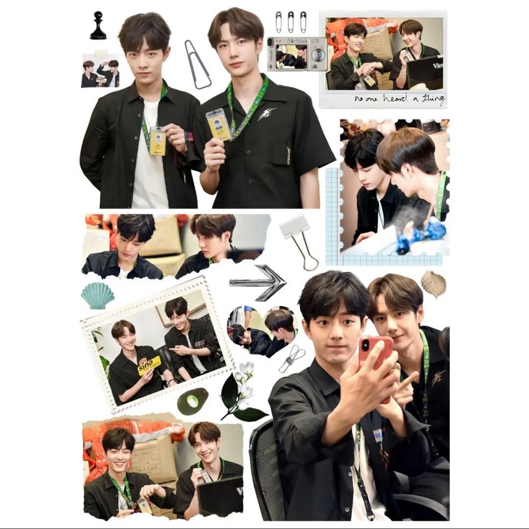 19×25cm 王一博 肖戦 デザイン　転写耐油防水ステッカー　11枚