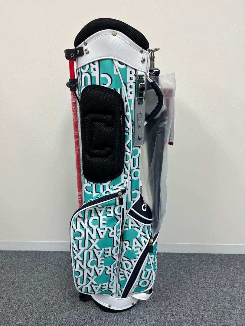 【新品】クランク ゴルフ キャディバッグ スタンド式 7型 軽量 撥水 SAX