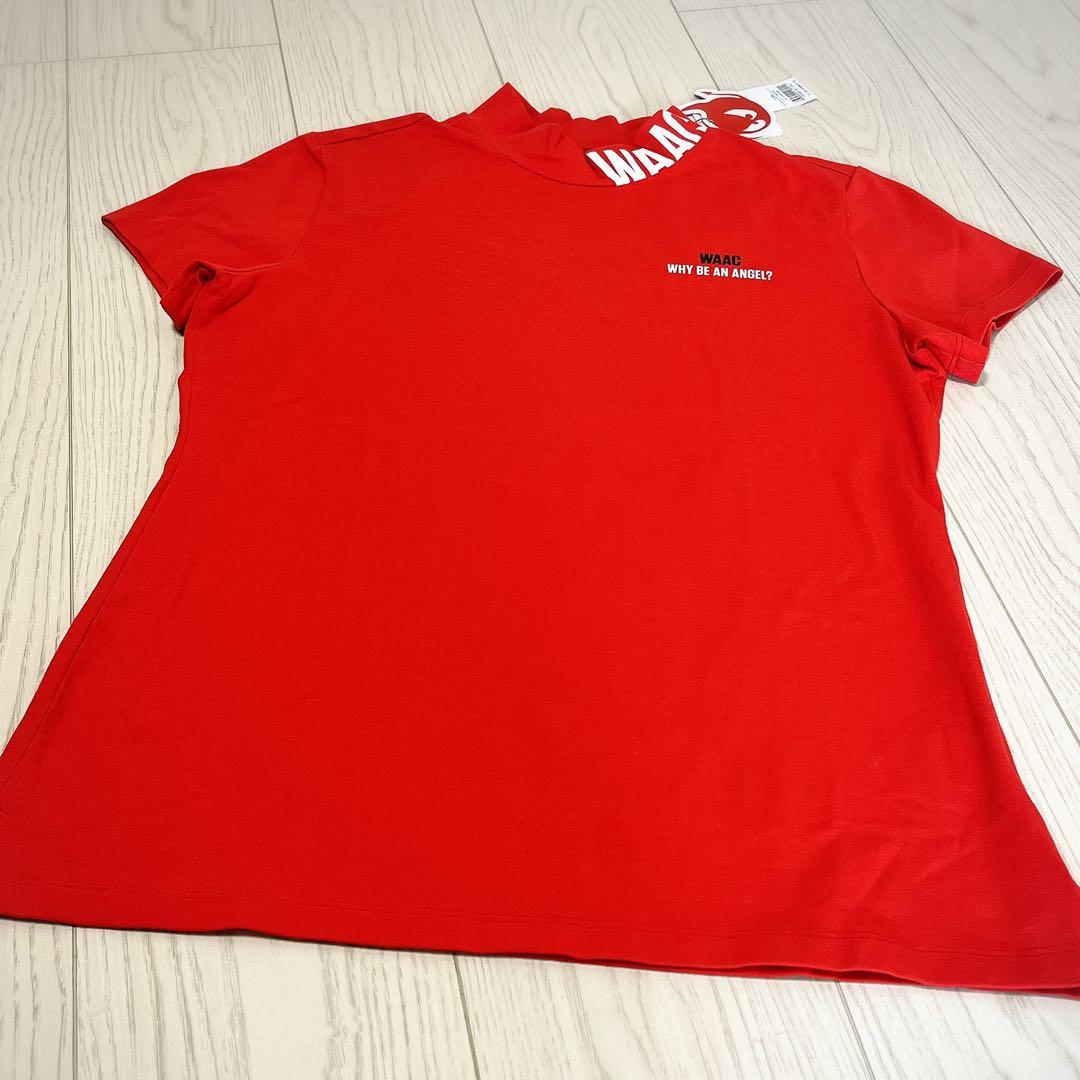 ☆未使用タグ付き☆ WAAC 半袖ネックシャツ 赤　ゴルフ　L
