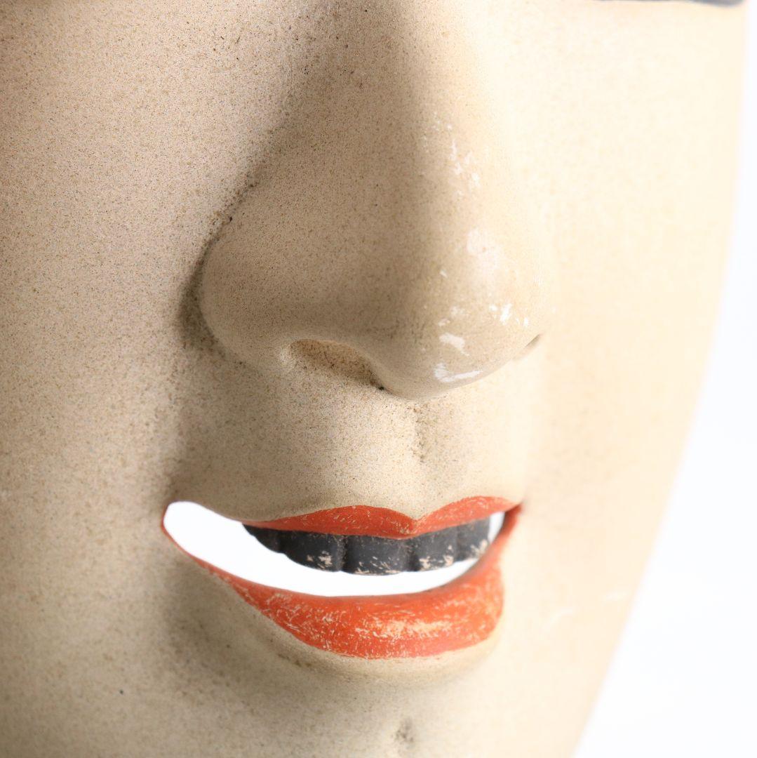 在銘 能面 小面 彩色木彫　AC1018