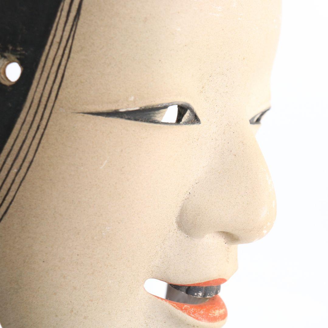 在銘 能面 小面 彩色木彫　AC1018