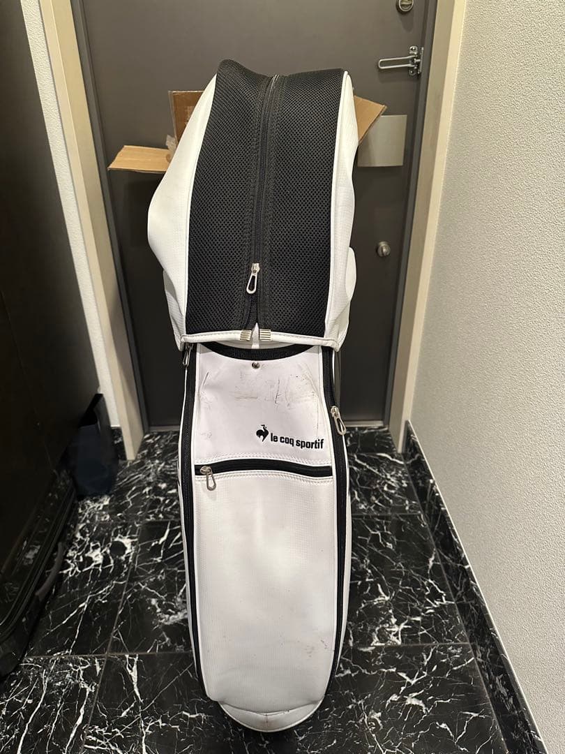 le coq sportif キャディバッグ ホワイト/ブラック
