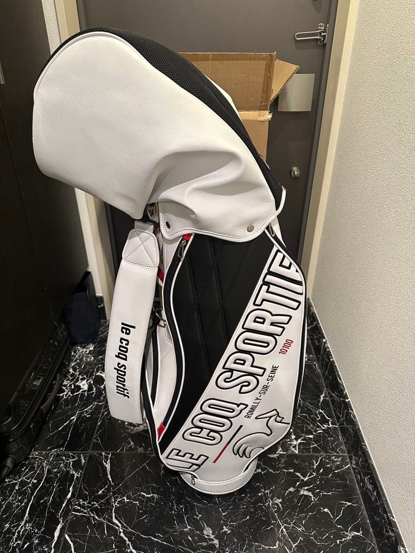 le coq sportif キャディバッグ ホワイト/ブラック