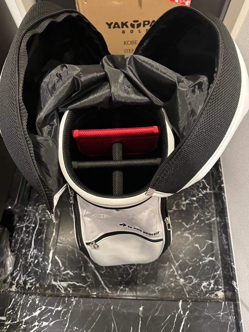 le coq sportif キャディバッグ ホワイト/ブラック