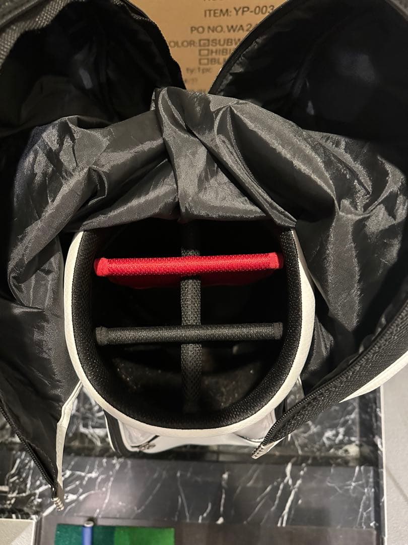 le coq sportif キャディバッグ ホワイト/ブラック