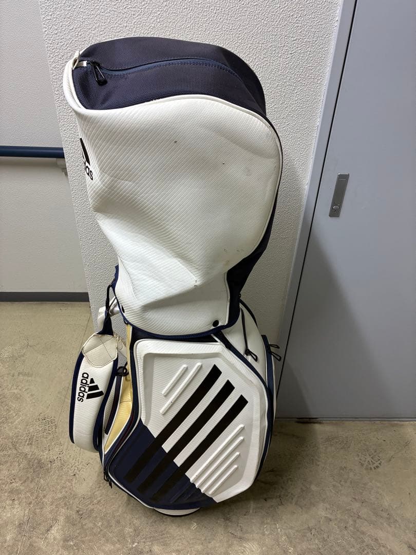 adidas ゴルフバッグ ホワイト/ネイビー