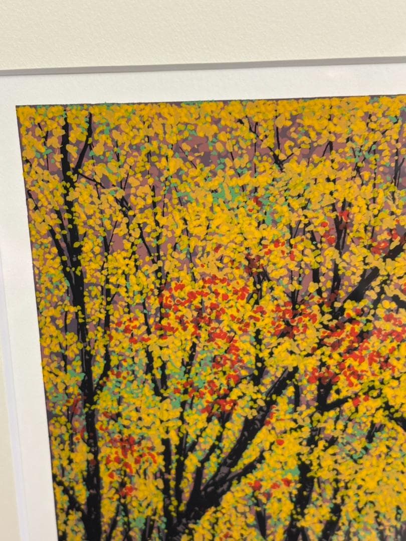 真作 小暮真望「溪音(秋のかおり)」シルクスクリーン サイン 日本百名山シリーズ