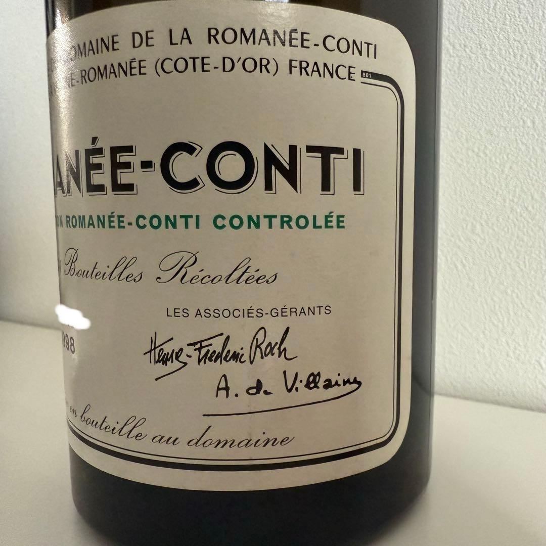 【美品】ROMANÉE-CONTI ロマネコンティ 1998 赤ワイン　空瓶