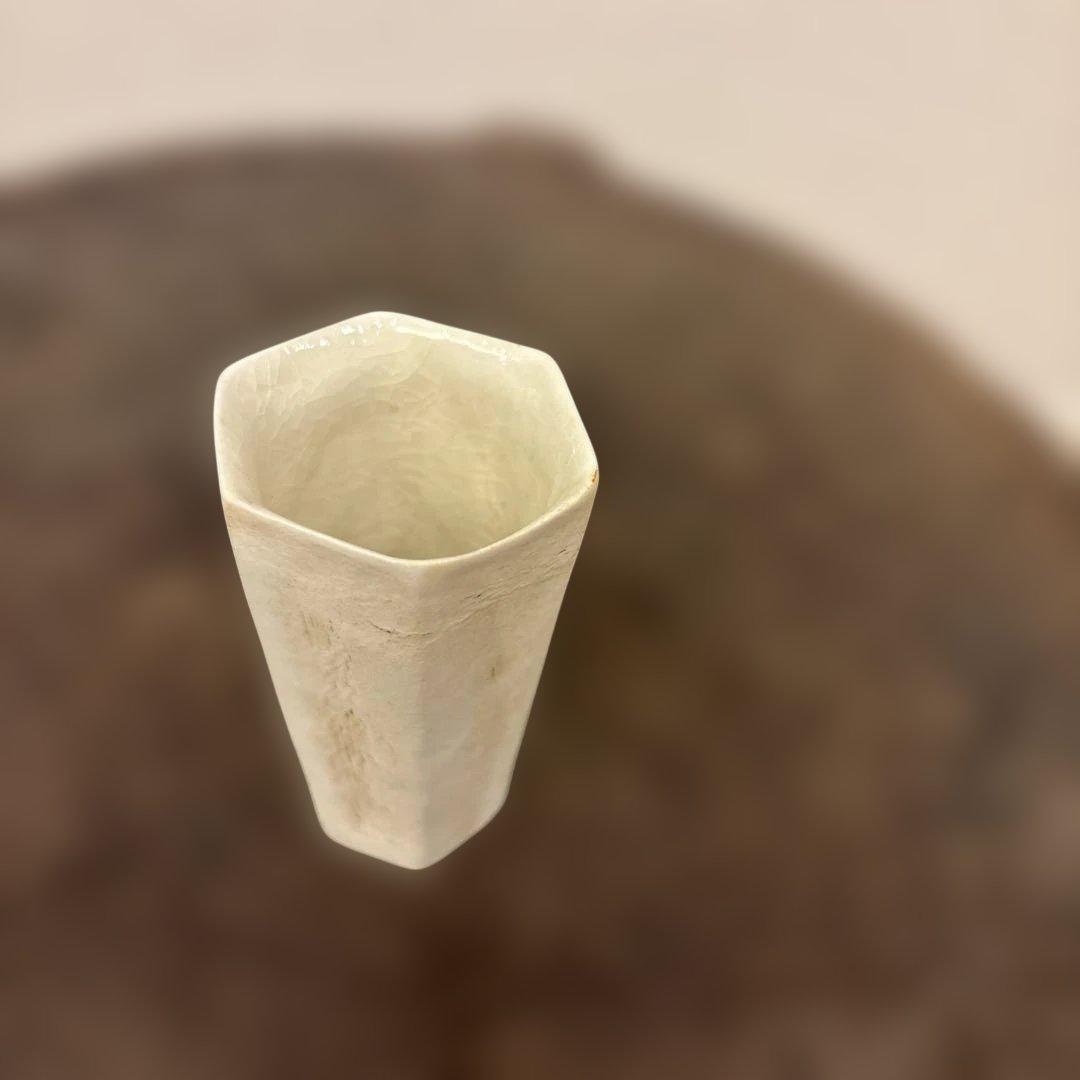 内田鋼一氏作 六角盃(中、ガラス釉)