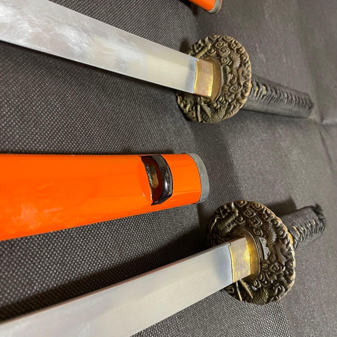 模造刀 日本刀 武具 刀剣 居合刀 高級刀 2本セット 太刀 脇差 (B03)