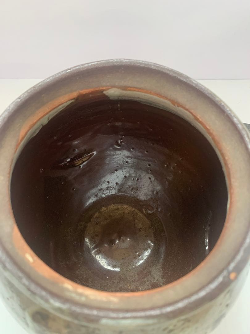 濱田庄司　文打鉄絵水指　送料込み