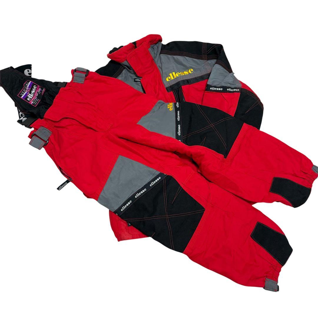 極希少！ellesse エレッセ　スキーウェア　セットアップ　刺繍ロゴ　90s