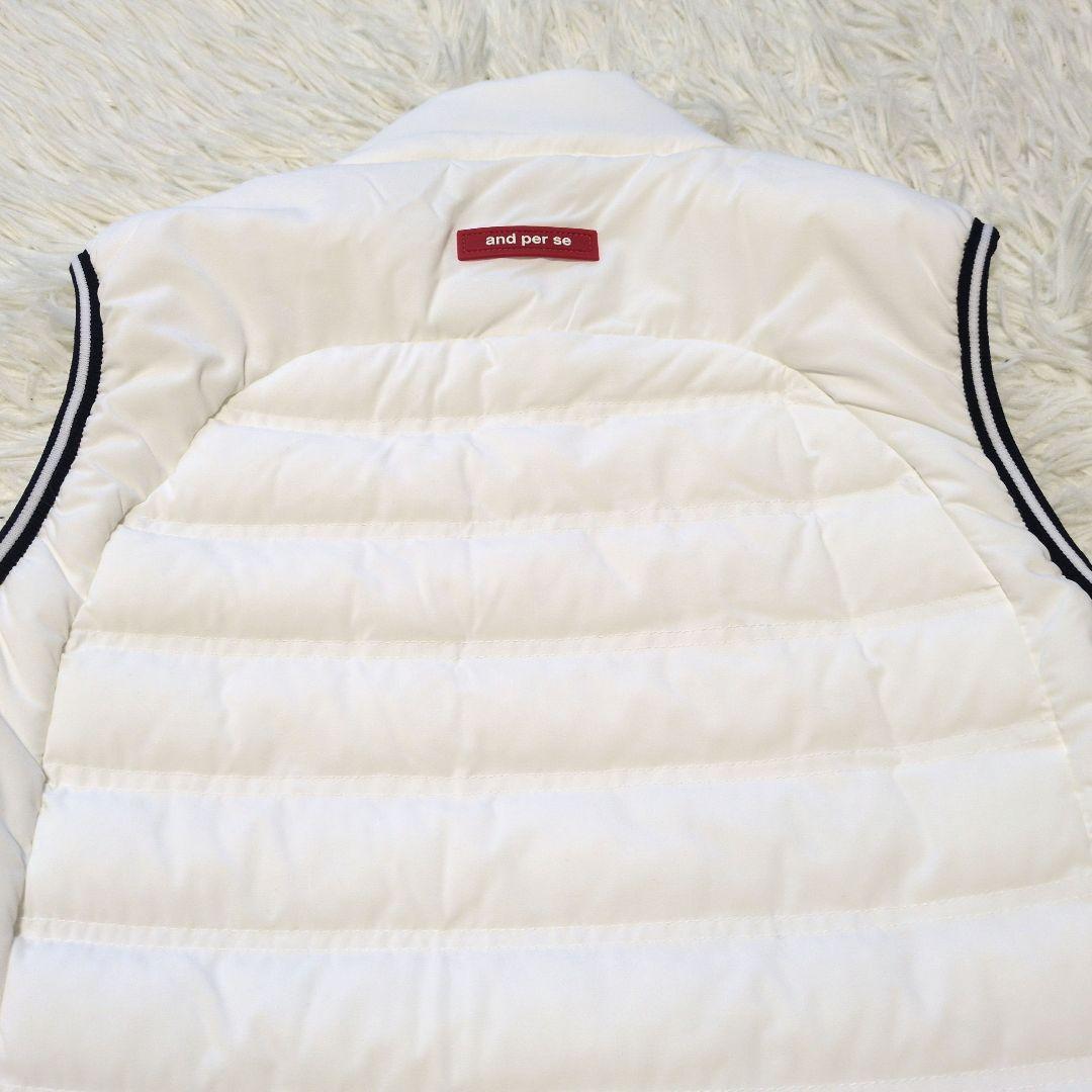 美品　and per se　アンパスィ　ダウンベスト　ロング　L 　白