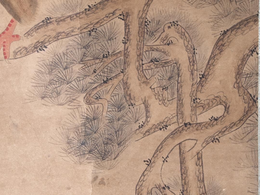 【骨董掛け軸】花鳥図 中国顾闵中　肉筆掛け軸　 唐物唐本　AK610A12-2