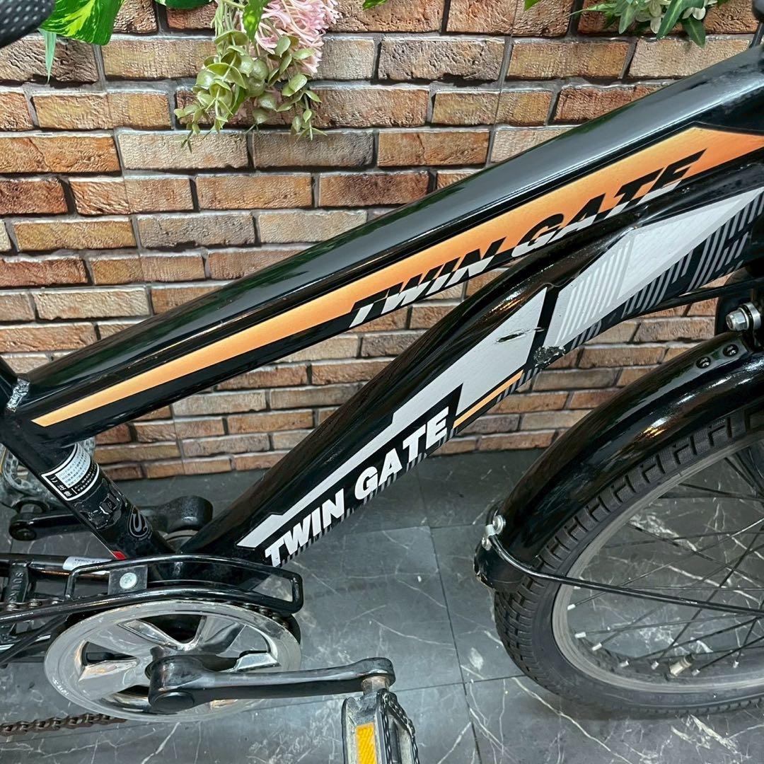 【81】子供用自転車 子供車 TWIN GATE ブラック 20インチ 変速付き