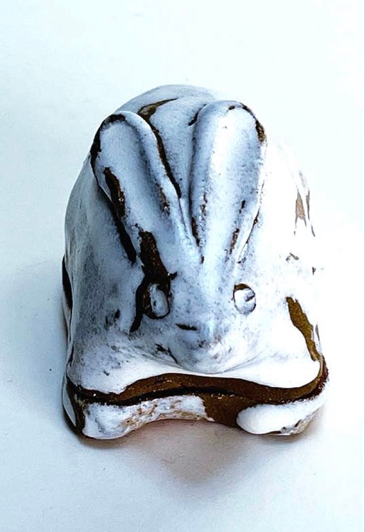 勝尾青龍洞・兎　香合　鬼萩釉　茶道具 共箱付き