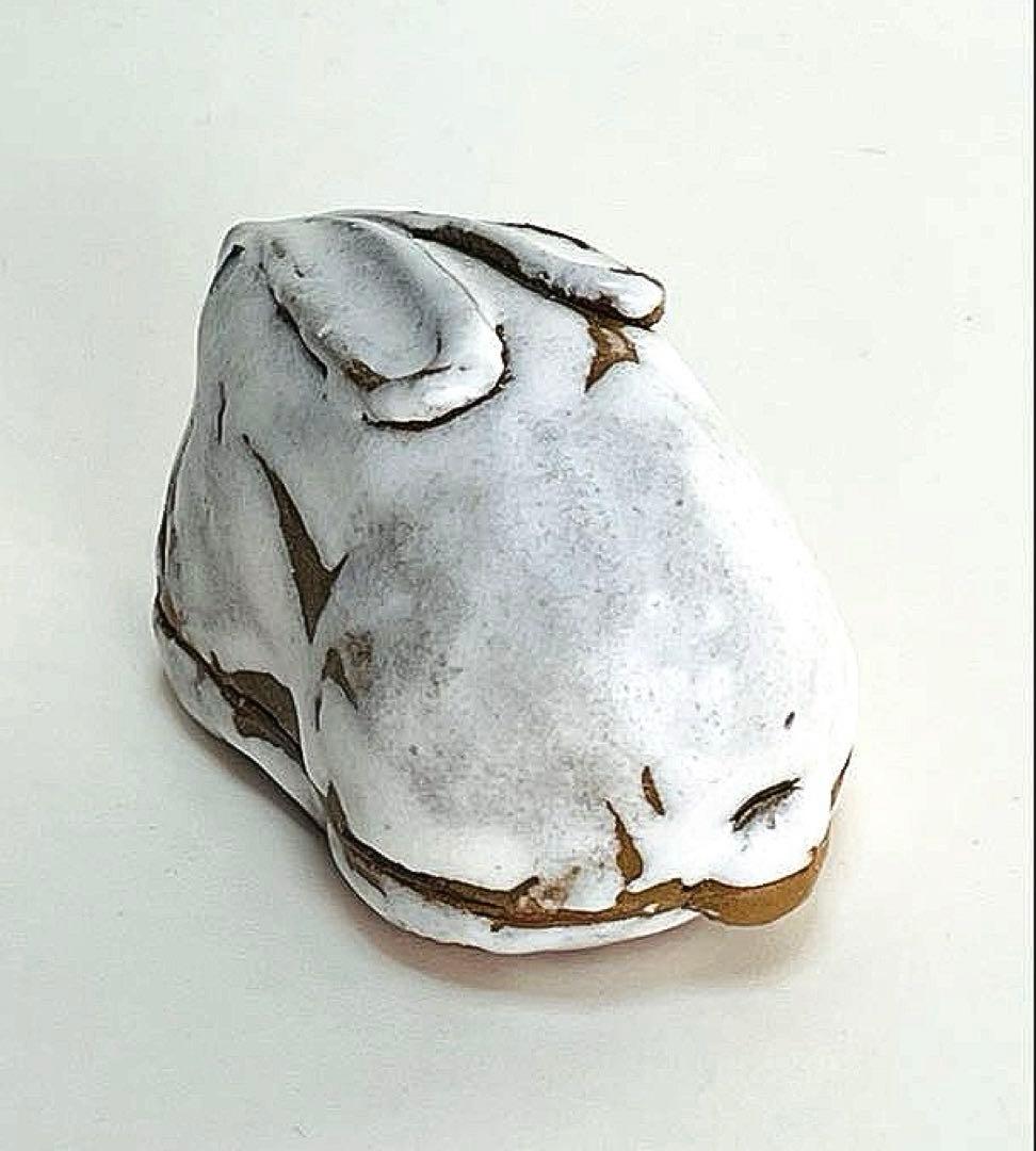 勝尾青龍洞・兎　香合　鬼萩釉　茶道具 共箱付き