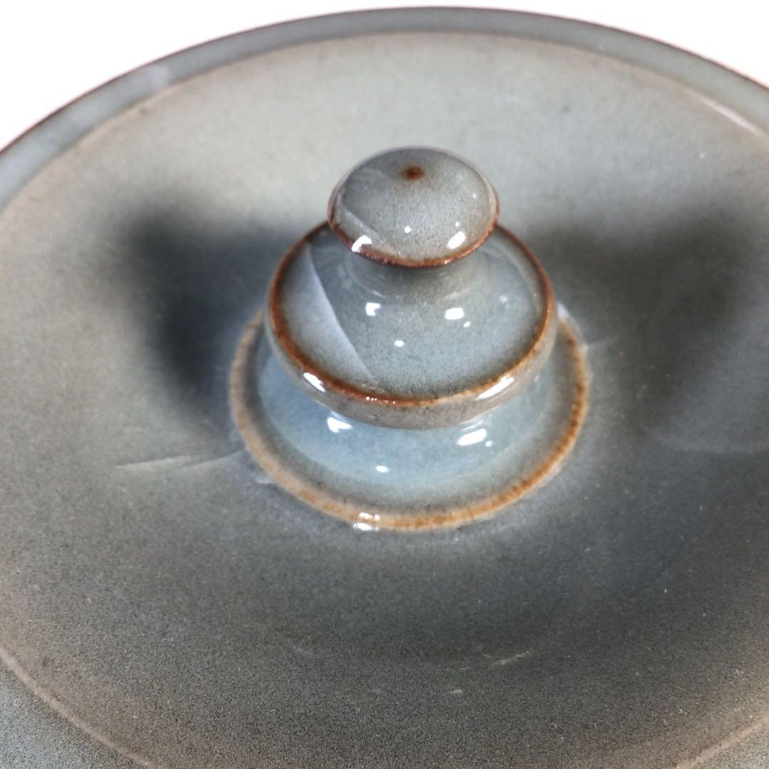 Ｍ２４６　水指　『椿窯　五島哲造』『蕨釉水指』　共箱　茶道具