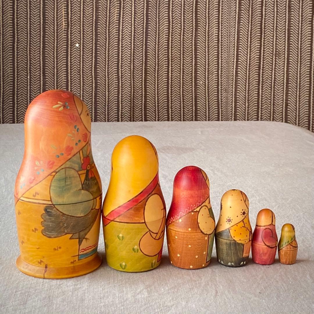 【極希少・名品】セルゲイ・コブロフ作 マトリョーシカ 5体（作家サイン入り）