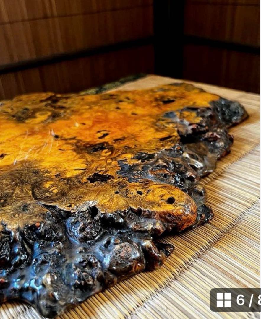 天然時代木 花梨 玉杢 瘤 花台 香台 盆栽台 平台 約42㎝