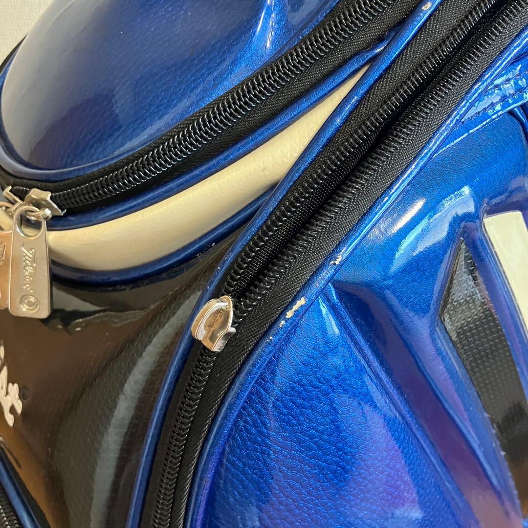 タイトリスト エナメルキャディバック　9.5インチ　青　ブルー