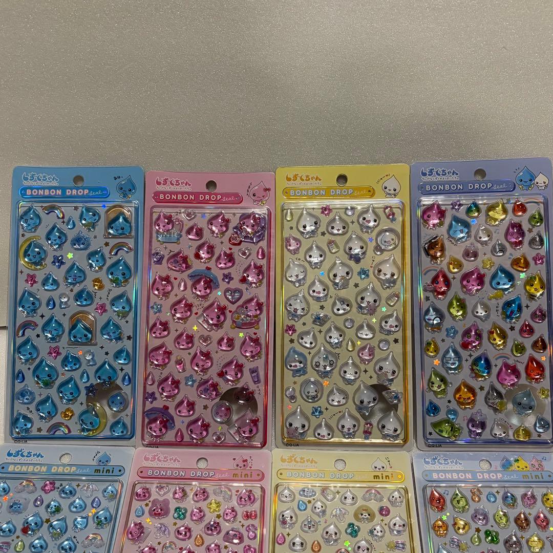 しずくちゃんボンボンドロップシール4種＋ミニ4種