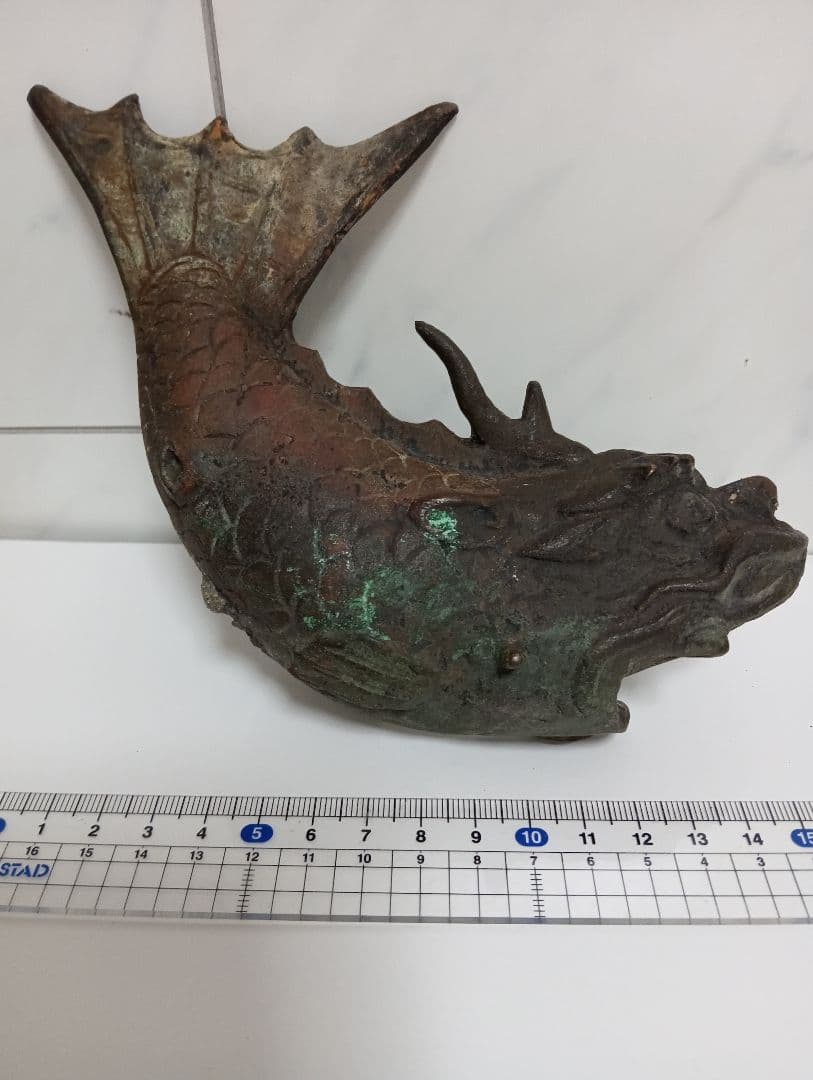 江戸時代上級武家蔵出古銅製細密造形金具２００〜３５０年前頃武具詳細不明鯱当時物品