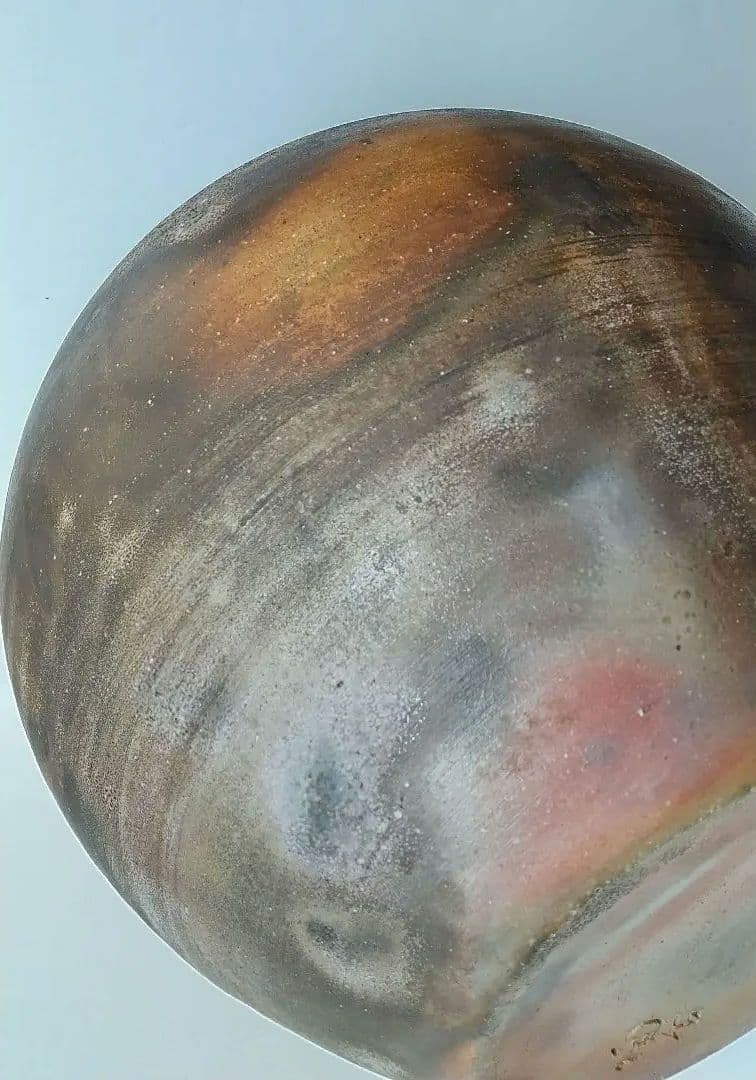 小西陶古　備前焼　花器　大壷　桟切