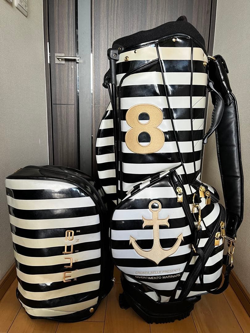 良品完売品希少ムータ muta MARINE スタンドキャディバッグ　ストライプ