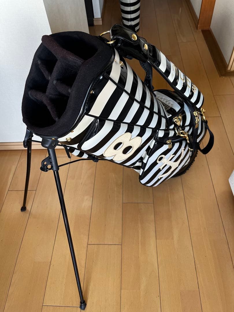 良品完売品希少ムータ muta MARINE スタンドキャディバッグ　ストライプ