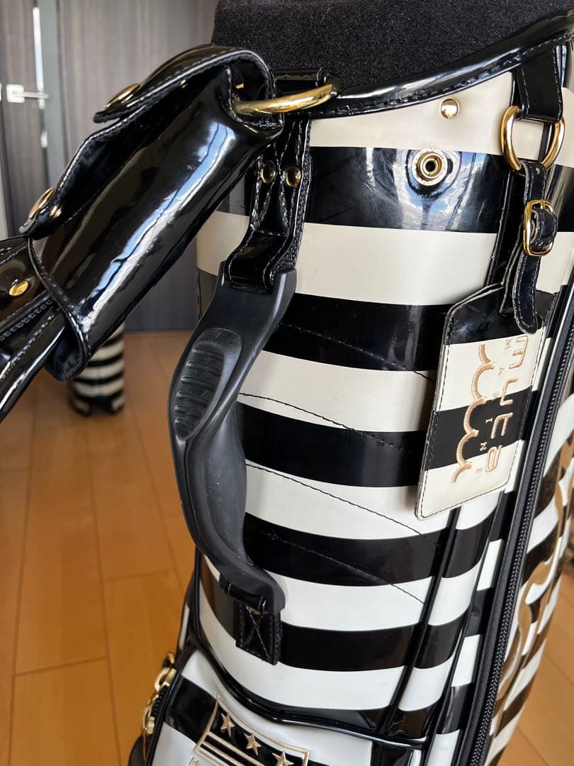 良品完売品希少ムータ muta MARINE スタンドキャディバッグ　ストライプ