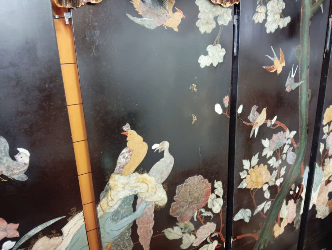 ミ*店様 花鳥風月の木製屏風