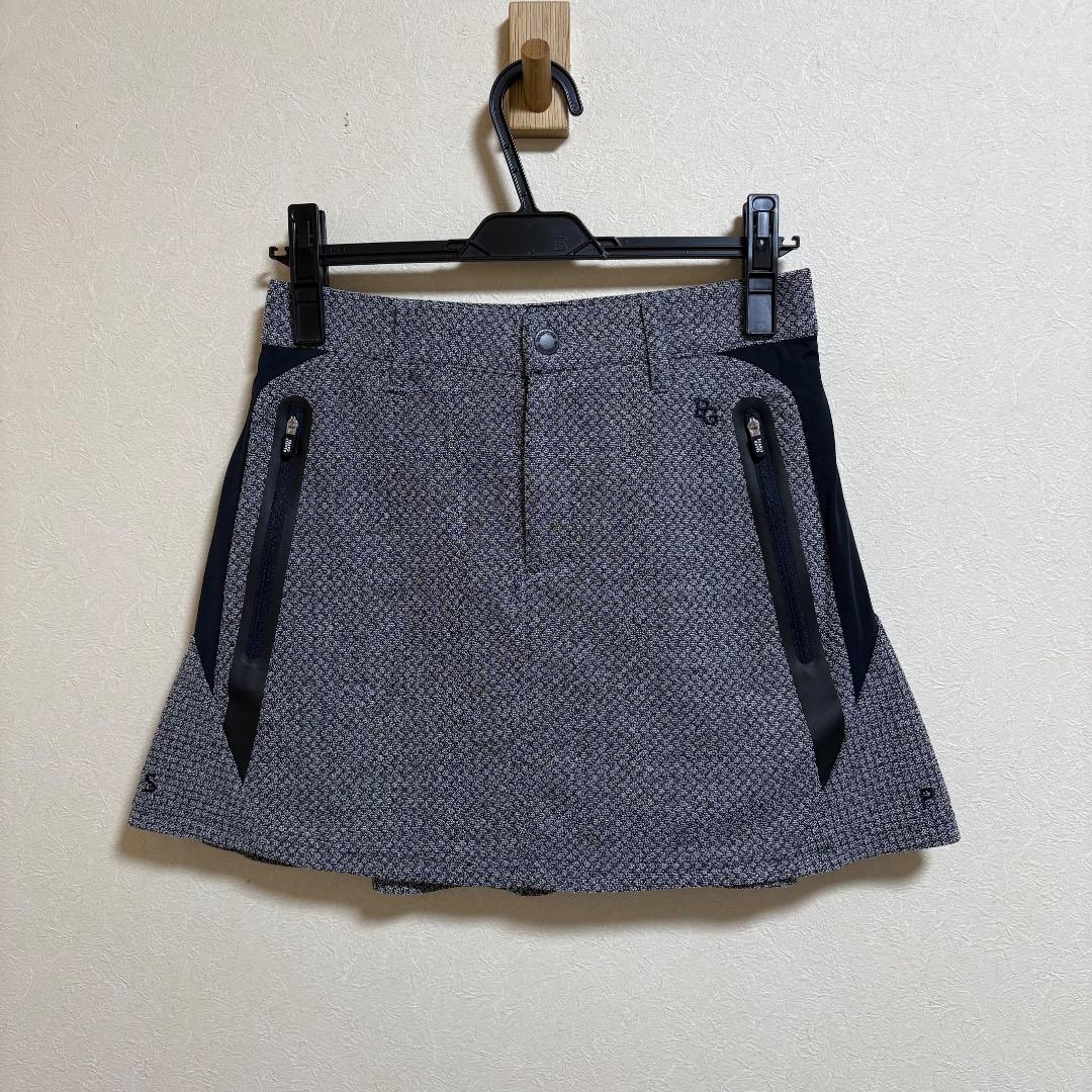 美品 パーリーゲイツ ダイヤニットジャガード スカート 0サイズ