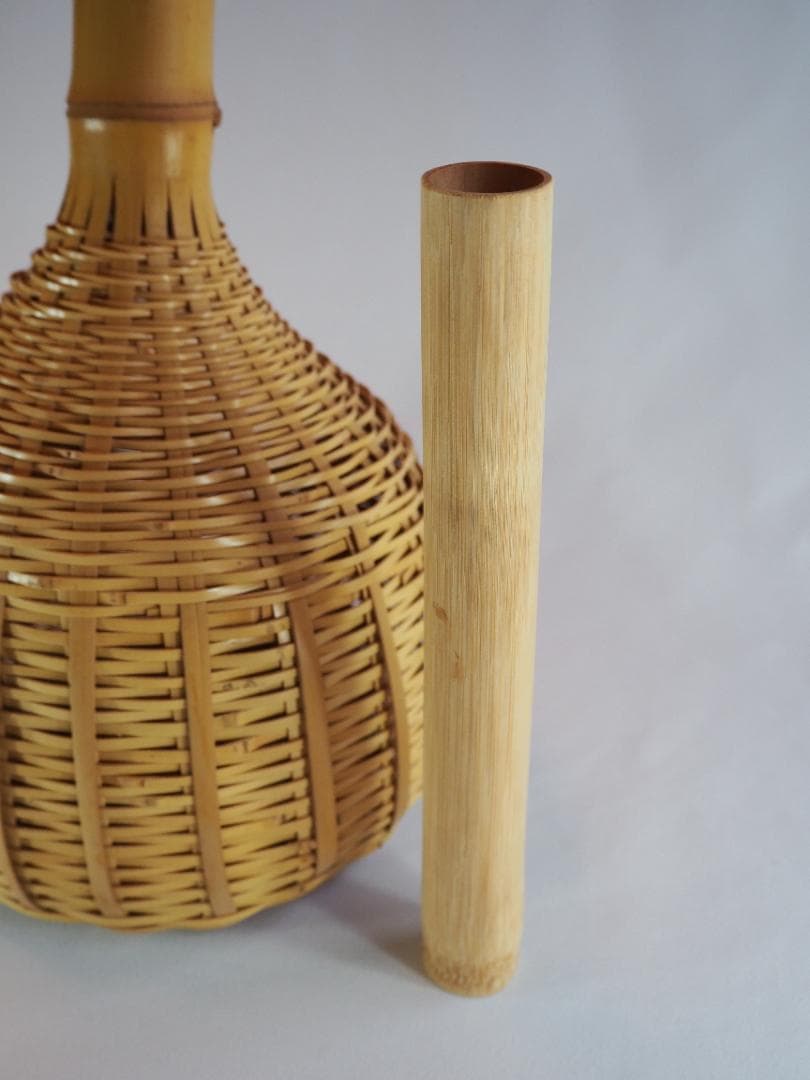 田中篁斎造『元伯宗旦好竹虫籠花入』（共箱）