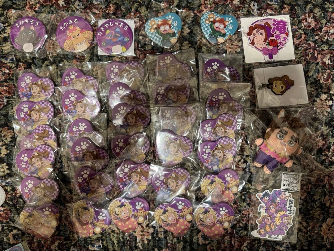 忍たま乱太郎　平滝夜叉丸　ハート缶バッジ　ほわぬい　くるたぴぬい　おまんじゅう