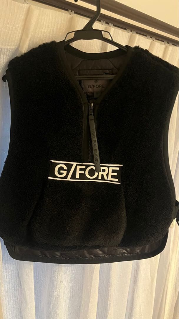 G/FORE ジップアップベスト ブラック ホワイト