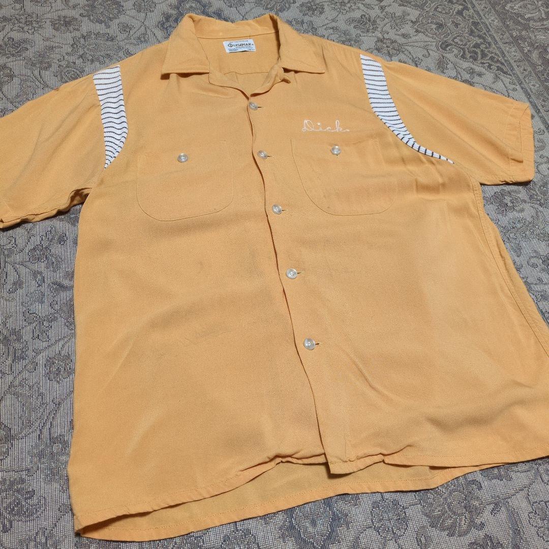 50s レーヨン ボーリングシャツ ロカビリー ビンテージ 古着 フロッキー