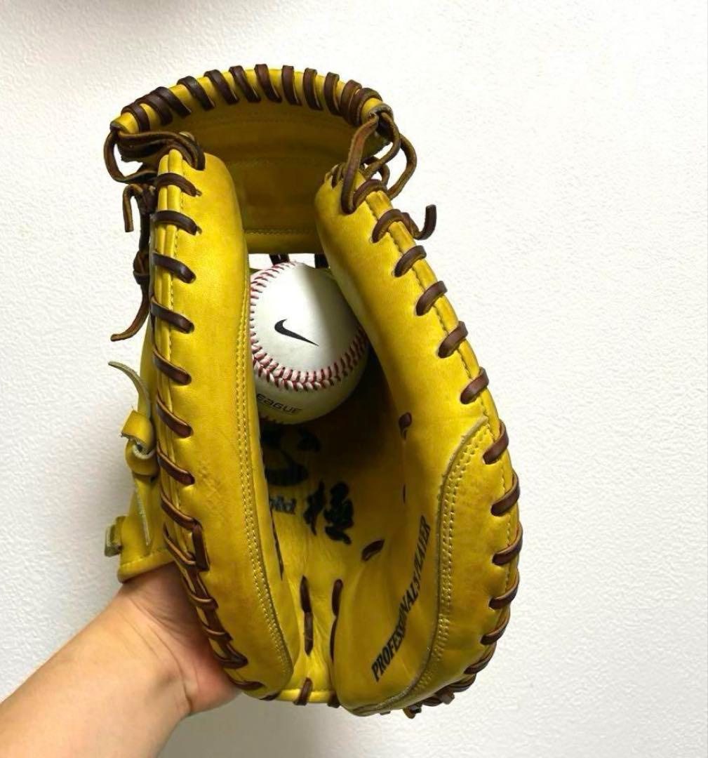 ハイゴールド 心極 型抜群 即戦力 極美品 軟式 キャッチャーミット　1696様
