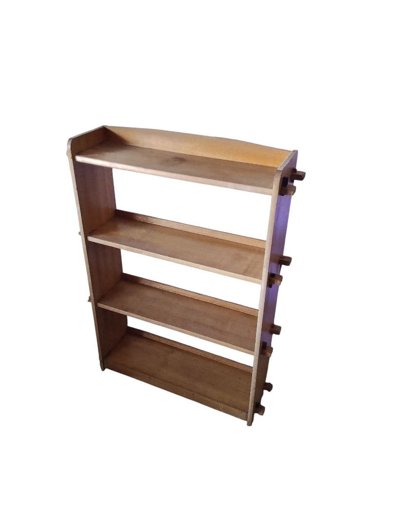 【昭和レトロ アンティーク】木杭 ブックシェルフ 本棚 4段