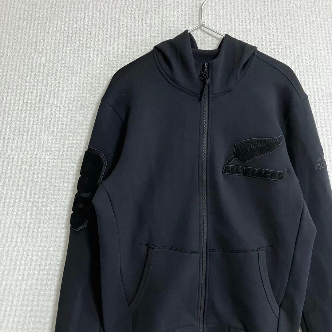 極美品　adidas オールブラックス フルジップ パーカー 2XL ブラック