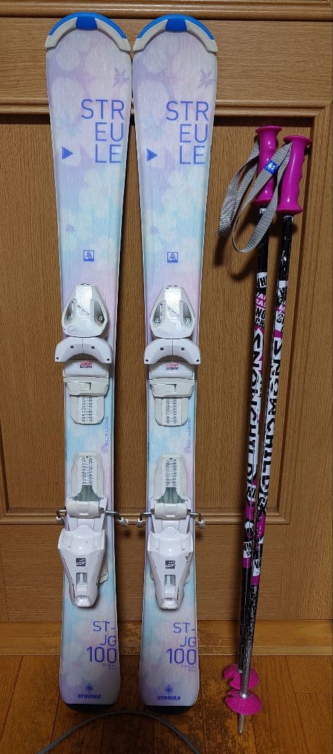 16日まで限定価格シュトロイレのスキー板100ビィンディングとストック85セット