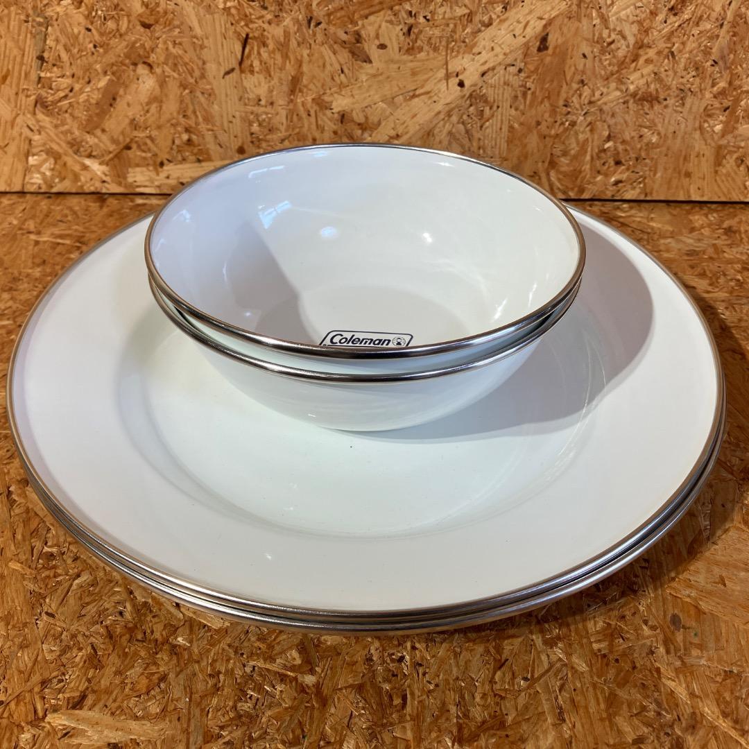 Coleman エナメル プレート ボウル コールマン 8枚セット