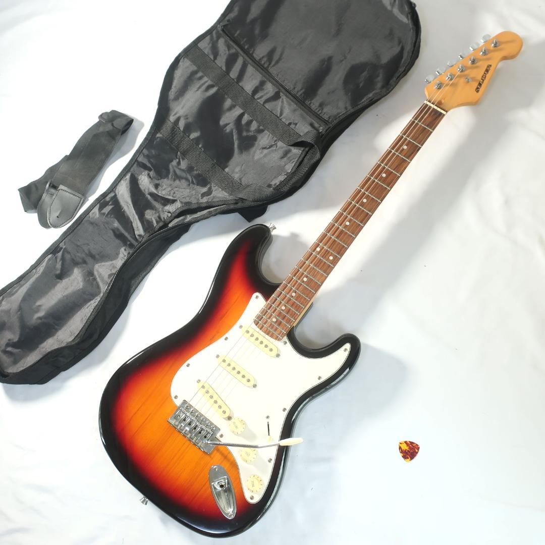 美品 SELDER エレキギター ケース付 ストラトタイプ 3トーンブラウン