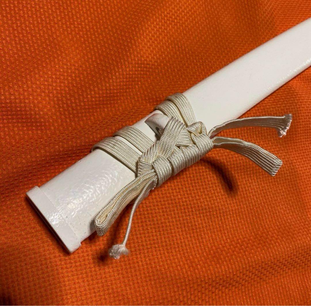 高級模造刀 白柄 桜彫透し鍔 白鞘