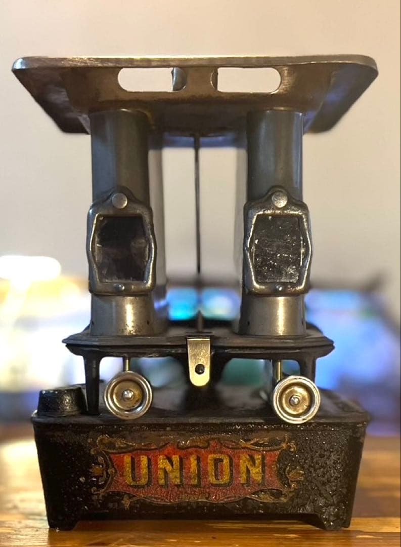 美品 アイロンストーブ ユニオン ダブル レイルロードランタン オイルランタン