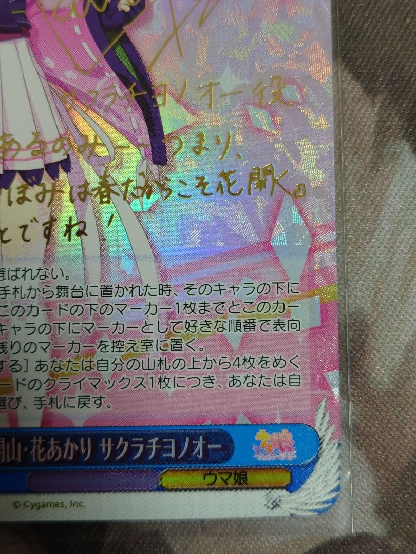 日下開山・花あかり サクラチヨノオー　spサイン　ヴァイスシュヴァルツ