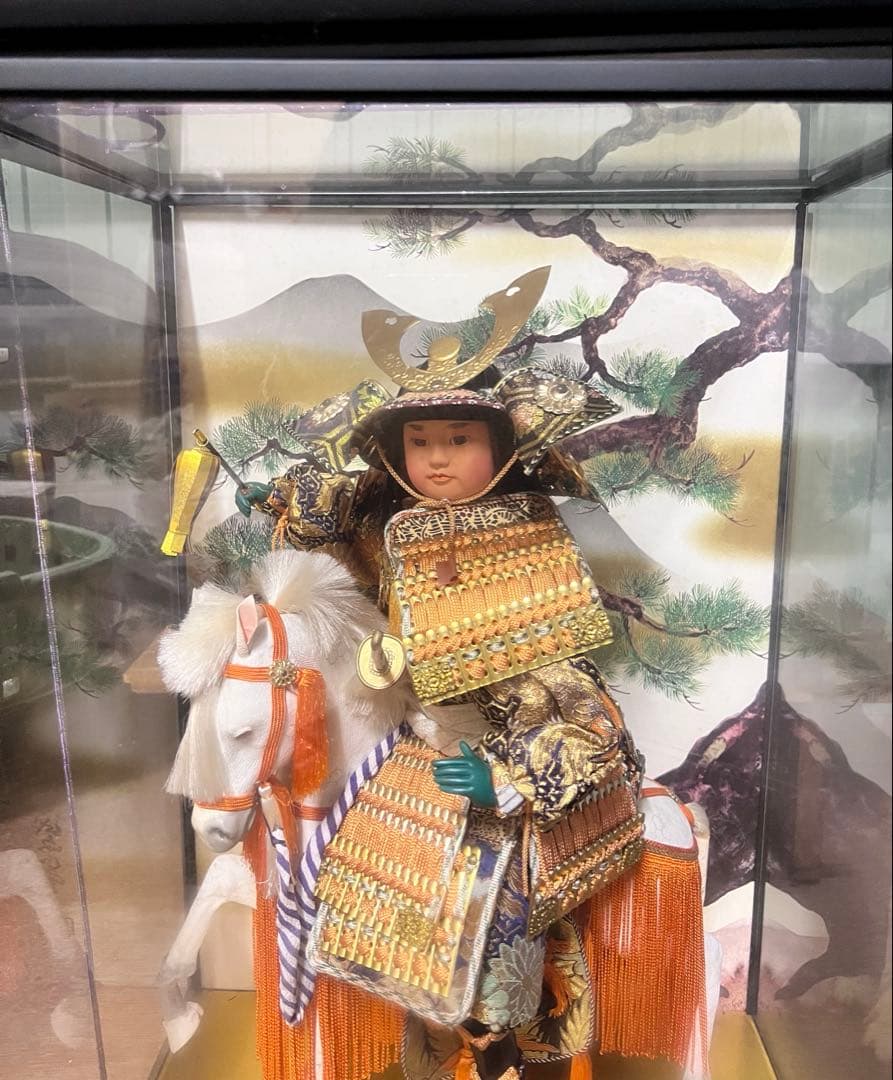 【お宝】美術 武者人形 紫峰作 謹製 馬上大将　日本人形