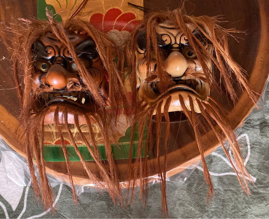 高千穂神楽面 延岡工芸製 木製 セット 約25×19cm 厄除け 開運