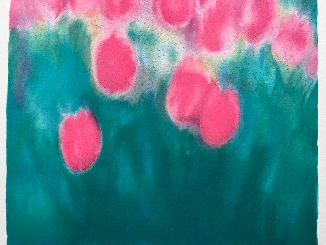 大きめ　リトグラフ　新品額入　46✖️63 ジニーキム　サイン　ED 証明書あり