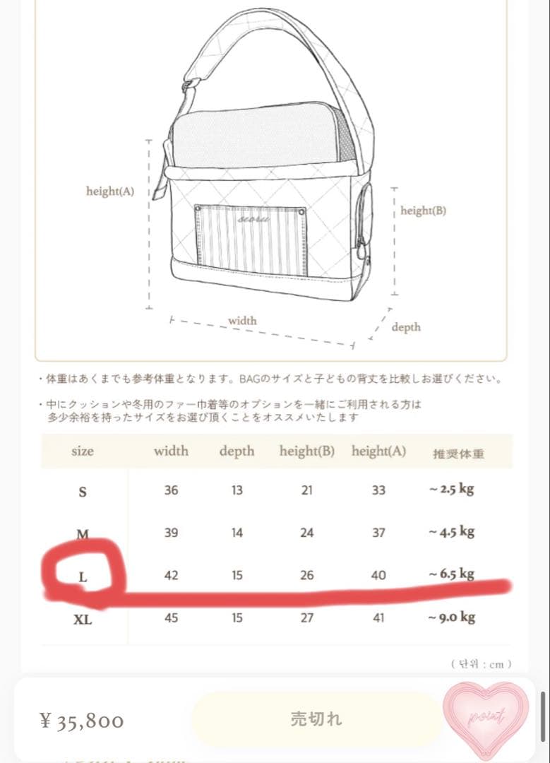 ソル[SEORU] flers veru bag Ｌサイズ